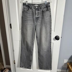 Zara straight leg long length high rise 5 pocket jean, size 6, cotton